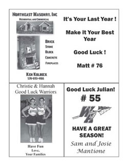 Football Programs Ads Sample